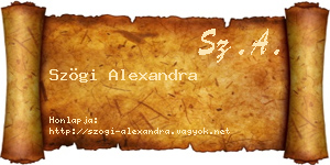 Szögi Alexandra névjegykártya